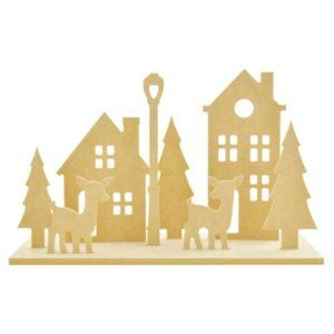 Kaisercraft Christmas Village Scene DIY Blank Wood